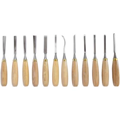 CHISEL SET WOOD CARVING 12PIECE IN LEATHER POUCH — image 1