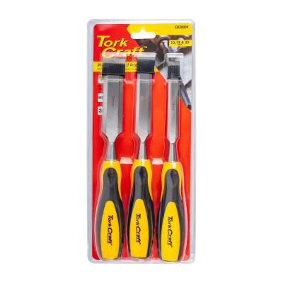 WOOD CHISEL 140MM BLADE 3PC 13/19/25 WITH PVC HANDLE — image 1