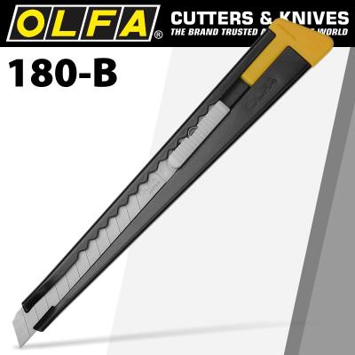 OLFA MODEL 180 BLACK STEEL SNAP OFF KNIFE CUTTER — image 1