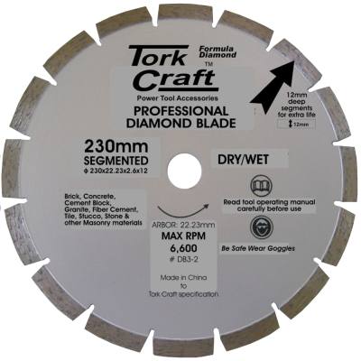 DIAMOND BLADE SEGMENTED 230MM FOR GRANITE 12MM DEEP SEGMENTS — image 1