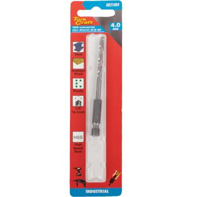 DRILL HSS 4.0MM 135DEG 1/CARD HEX SHANK INDUSTRIAL BIT — image 1