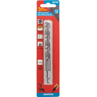 DRILL HSS 10.0MM 135DEG 1/CARD HEX SHANK INDUSTRIAL BIT — image 1