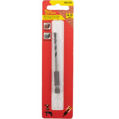 DRILL BIT MASONRY/CONCRETE 4.0MM HEX SHANK 1/CARD — image 1