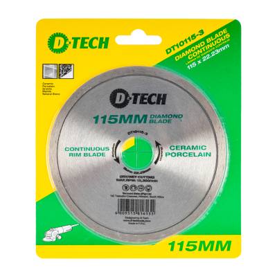 DIAMOND BLADE CONTINUOUS RIM 115X22,23MM CERAMIC/PORCELAIN — image 1