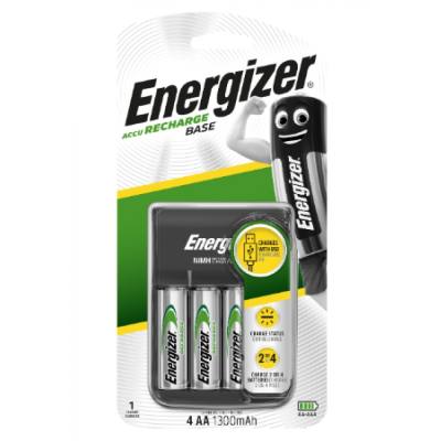 BASE CHARGER USB + 4X NiMH AA 1300MAH BA ENERGIZER — image 1