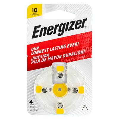 HEARING AID BATTERY 10 YELLOW-4PACK ZINC AIR ENERGIZER — image 1