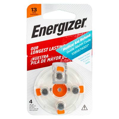 HEARING AID BATTERY 13 ORANGE-4PACK ZINC AIR ENERGIZER — image 1