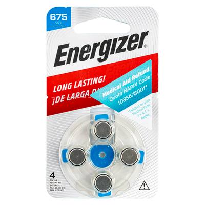 HEARING AID BATTERY 675 BLUE-4PACK ZINC AIR ENERGIZER — image 1
