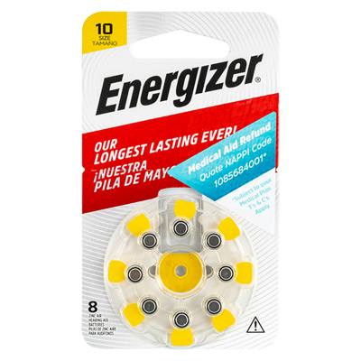 HEARING AID BATTERY 10 YELLOW-8PACK ZINC AIR ENERGIZER — image 1