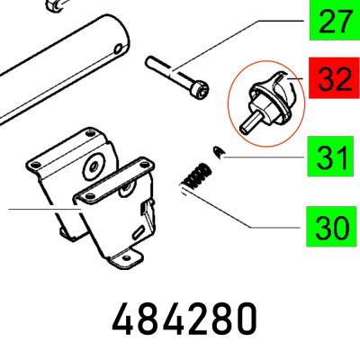 ROTARY KNOB MIC 1600 D 40 M8X21 BLA — image 1