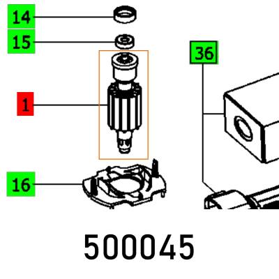 ARMATURE ES150-5E 230-240V ET-BG — image 1