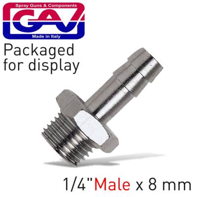HOSE ADAPTOR 1/4'M X 8MM PACKAGED — image 1
