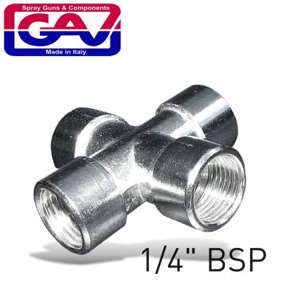 4 WAY CONNECTOR 1/4' FFFF — image 1