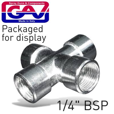 4 WAY CONNECTOR 1/4'FFFF PACKAGED — image 1