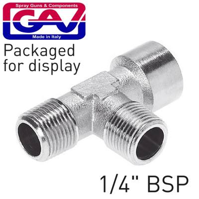 T CONNECTOR 1/4'MMF  PACKAGED — image 1