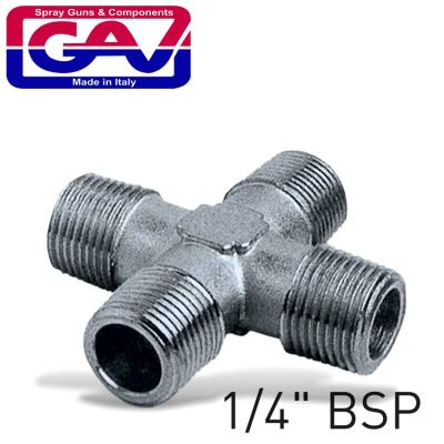 4-WAY CONNECTOR 1/4' MMMM — image 1