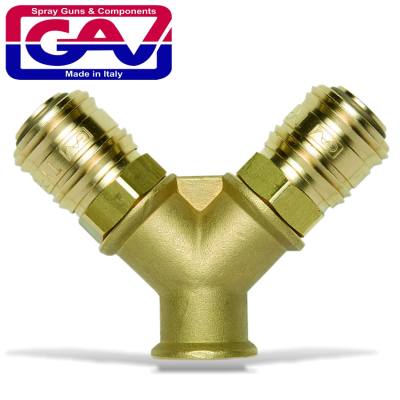 BRASS QUICK COUPLER TWO WAY 3-8F GERMAN — image 1