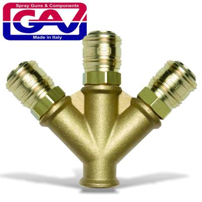 BRASS QUICK COUPLER THREE WAY3-8F GERMAN — image 1