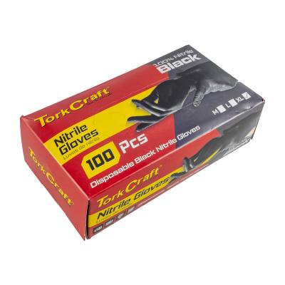 NITRILE GLOVE L/DUTY X-LARGE BLACK 100PC T/BOX — image 1