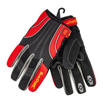 MECHANICS GLOVE MEDIUM SYNTHETIC LEATHER REINFORCED PALM SPANDEX RED — image 1