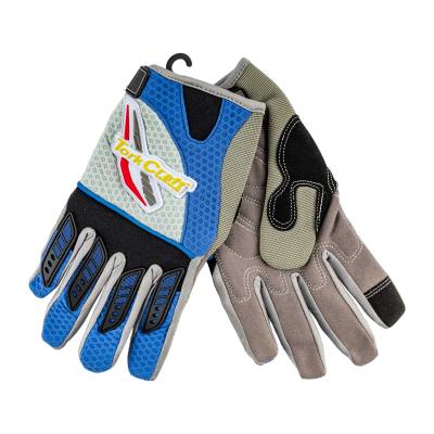MECHANICS GLOVE LARGE SYNTHETIC LEATHER PALM AIR MESH BACK BLUE — image 1
