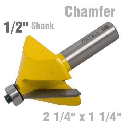 CHAMFER BIT 2 1/4' X 1 1/4' 1/2' SHANK — image 1