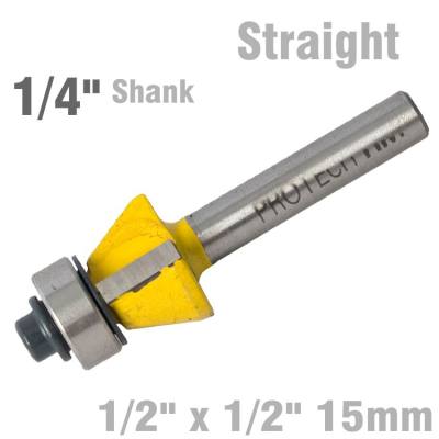 BEVEL TRIM BIT 1/2' X 1/2' 15DEG  1/4' SHANK — image 1