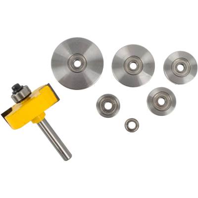 RABBETING BIT 1 1/2' X 1/16' DEPTH 9/16'  1/4'SHANK X 7 BEARINGS — image 1