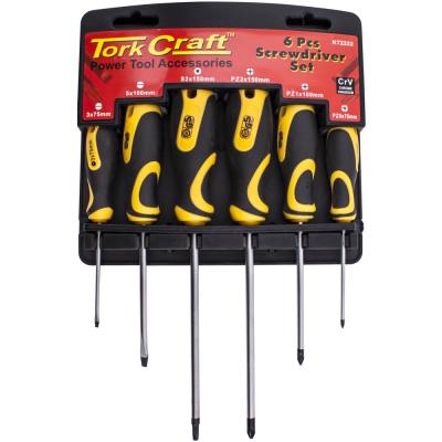6PC SCREWDRIVER SET WITH WALL MOUNTABLE RACK S2 PZ SL — image 1
