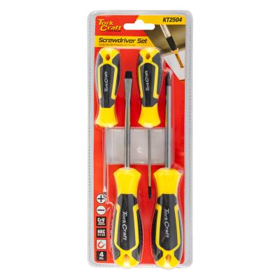 4PC SCREWDRIVER SET ( PH2X100MM PH0X75MM SL3X75MM 6X100MM) — image 1