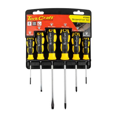 6PC SCREWDRIVER SET WITH WALL MOUNTABLE RACK PH SL — image 1