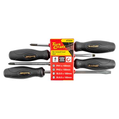 4PC SCREWDRIVER SET BLACK HANDLE — image 1