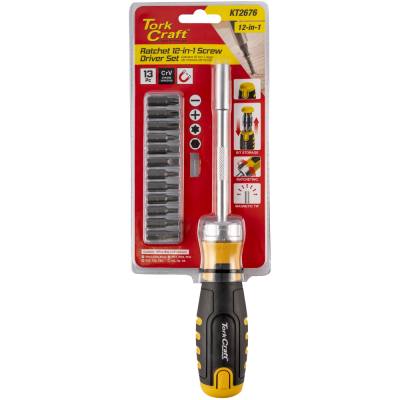 RATCHET S/ DRIVER SET 12-IN-1 12PC BITS 1PC DRIVER — image 1