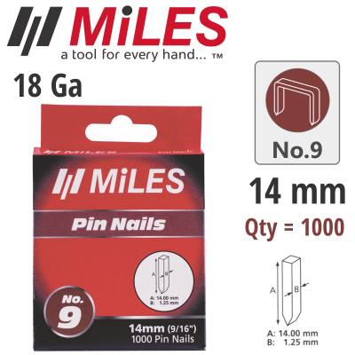 GALV HEADLESS PIN 18G 14MM X 1000PCS MILES NO9 — image 1