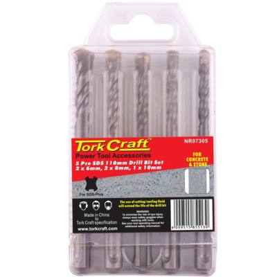 SDS 110MM  DRILL BIT SET 5PC 2 X6MM, 2 X 8MM, 1X10MM — image 1
