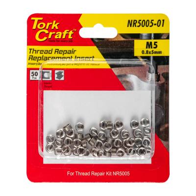 THREAD REPAIR M5 X 0.8 X 5MM REPL INSERTS FOR NR5005 50PCS — image 1