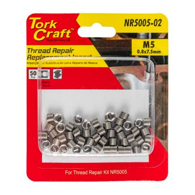 THREAD REPAIR M5 X 0.8 X 7.5MM REPL INSERTS FOR NR5005 50PCS — image 1