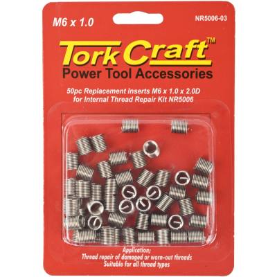 THREAD REPAIR M6 X 1.0 X 12MM REPL INSERTS FOR NR5006 50PCS — image 1