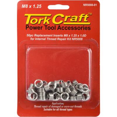 THREAD REPAIR M8 X 1.25 X 8MM REPL INSERTS FOR NR5008 50PCS — image 1