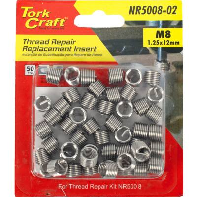 THREAD REPAIR M8 X 1.25 X 12MM REPL INSERTS FOR NR5008 50PCS — image 1