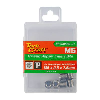 REPL. INSERT 10PC M5 X 0.8 X 7.6MM S/STEEL FOR NR700508 — image 1