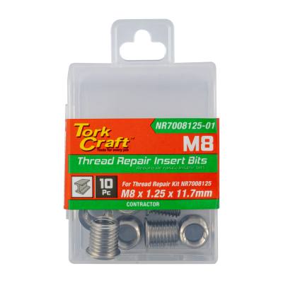 REPL. INSERT 10PC M8 X 1.25 X 11.7MM S/STEEL FOR NR7008125 — image 1