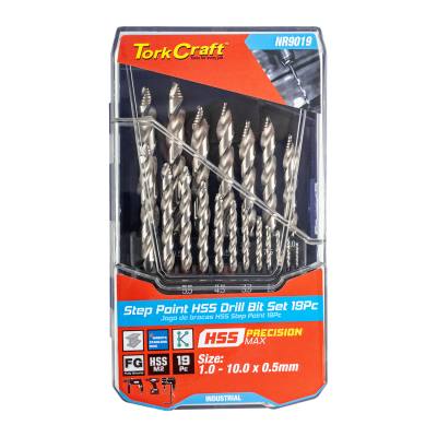 PRECISION-MAX STEP POINT 19PCE DRILL SET 1-10MM  X 0.5MM — image 1