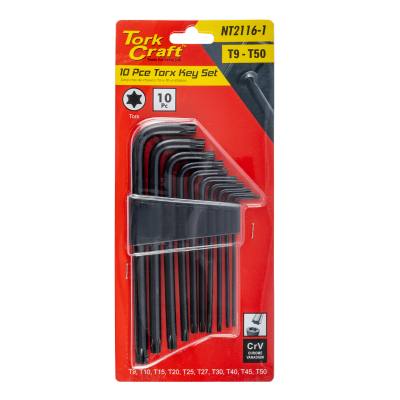 10PC TORX KEY SET T9-T50 CR-V CARDED — image 1