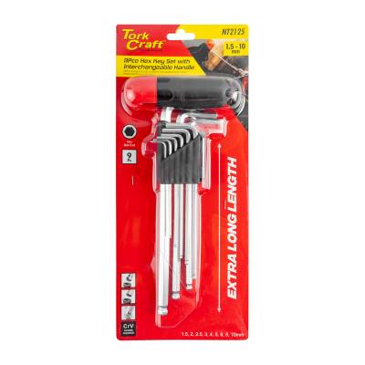 9PC BALL POINT ALLEN KEY SET WITH INTERCHANGEABLE HANDLE — image 1