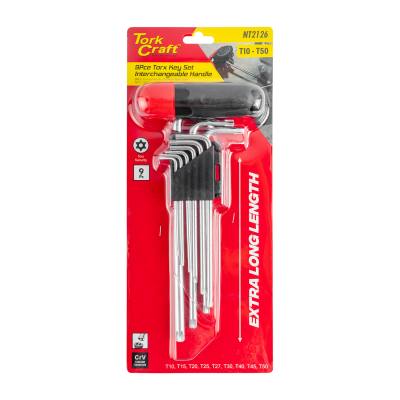 9PC TORX ALLEN KEY SET WITH INTERCHANGEABLE HANDLE — image 1