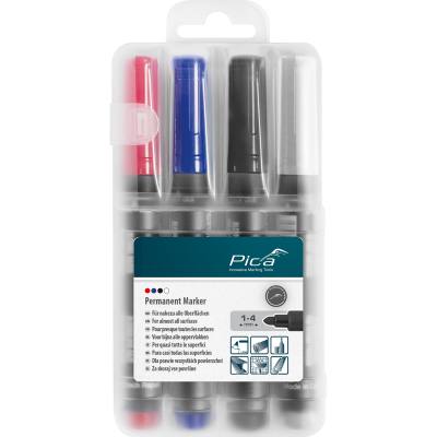 PERMANENT MARKER 4PC SET 1-4MM ASS. COLORS WITH INSTANT-WHITE — image 1