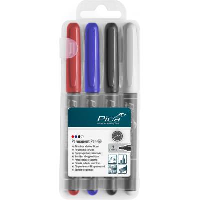 PERMANENT PEN 4PCS SET MEDIUM ASS. COLORS WITH INSTANT-WHITE PEN — image 1