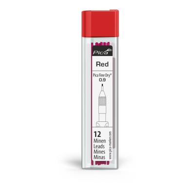 PICA FINE DRY 0.9MM LEAD 12PC REFILL SET RED — image 1
