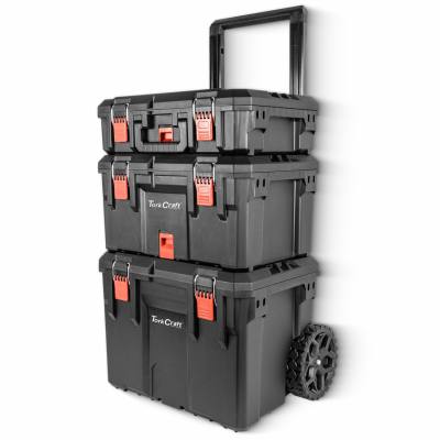 PLASTIC TOOL BOX STORAGE STATION 3 TIER WITH WHEELS — image 1